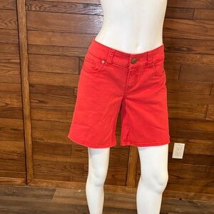 Seven7 Coral Stretch Denim Bermuda Shorts